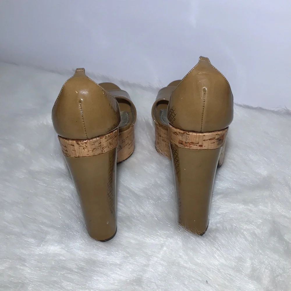Dolce & Gabanna chunky cork and leather wedges